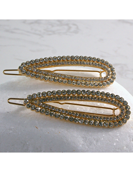 Spinka do włosów ZŁOTA Z KRYSZTAŁKAMI 2 szt. Lolita Akcesoria