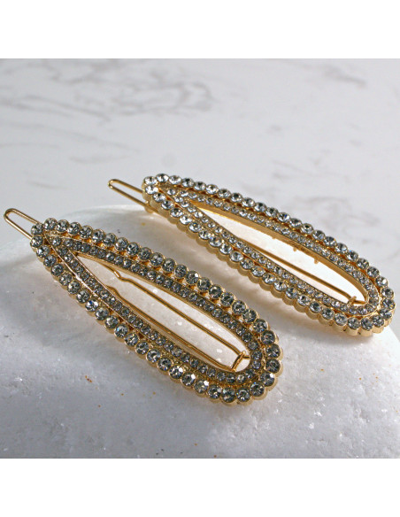 Spinka do włosów ZŁOTA Z KRYSZTAŁKAMI 2 szt. Lolita Akcesoria