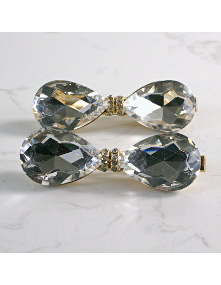 Spinka do włosów KOKARDA Z KRYSZTAŁKAMI CRYSTAL 2 szt. Lolita Akcesoria