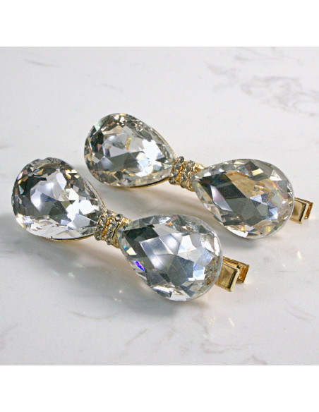 Spinka do włosów KOKARDA Z KRYSZTAŁKAMI CRYSTAL 2 szt. Lolita Akcesoria