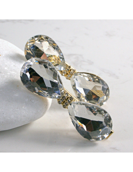 Spinka do włosów KOKARDA Z KRYSZTAŁKAMI CRYSTAL 2 szt. Lolita Akcesoria