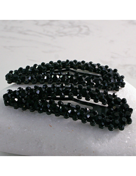 Spinka do włosów CZARNA Z KRYSZTAŁKAMI 2 szt. Lolita Akcesoria