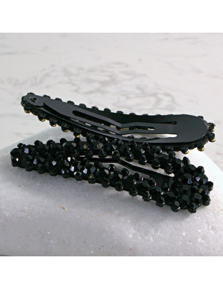Spinka do włosów CZARNA Z KRYSZTAŁKAMI 2 szt. Lolita Akcesoria