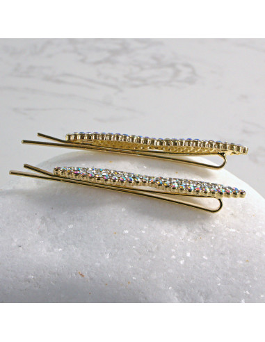 Spinka do włosów ZŁOTA KOKARDA Z KRYSZTAŁKAMI 2...