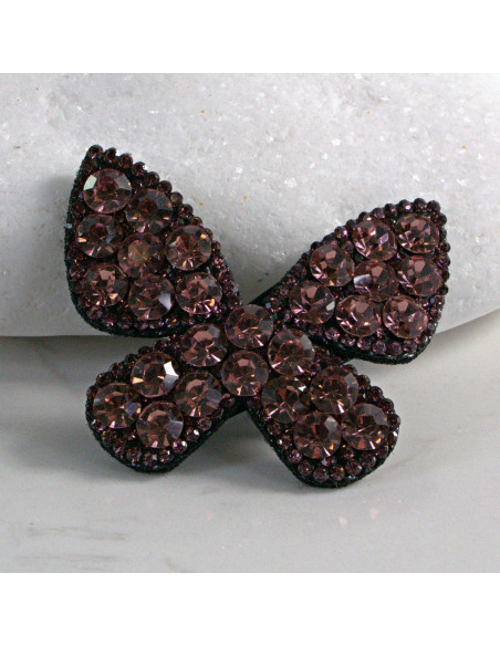 Spinka do włosów MOTYL Z KRYSZTAŁKAMI BORDOWY Lolita Akcesoria
