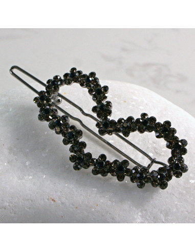 Spinka do włosów SERCE W KWIATKI GRAFIT  Lolita...