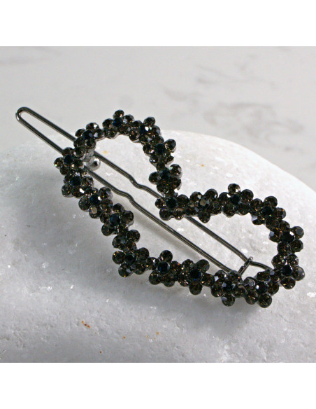 Spinka do włosów SERCE W KWIATKI GRAFIT  Lolita Akcesoria