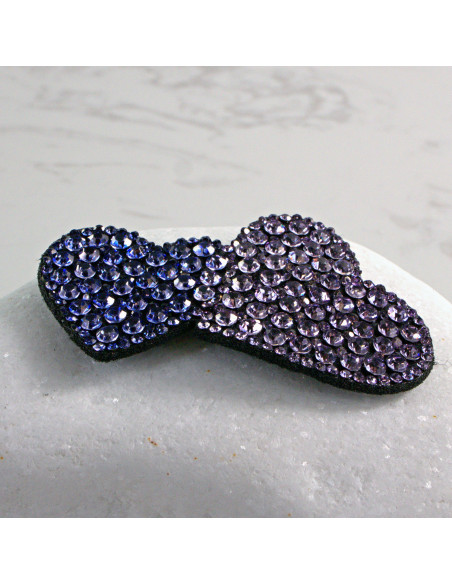 Spinka do włosów DWA SERCA Z KRYSZTAŁKAMI FIOLET Lolita Akcesoria