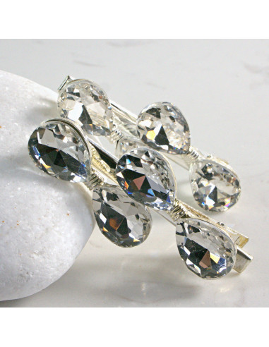 Spinka do włosów DWIE KOKARDY KRYSZTAŁKI...