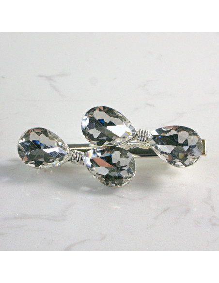 Spinka do włosów DWIE KOKARDY KRYSZTAŁKI BEZBARWNY 2 szt. Lolita Akcesoria