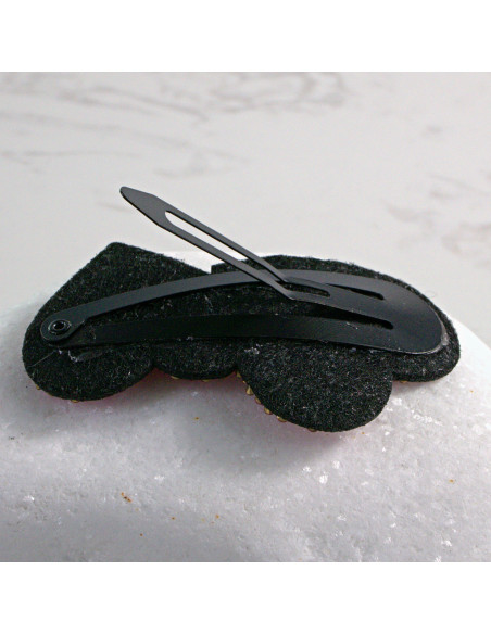 Spinka do włosów DWA SERCA Z KRYSZTAŁKAMI RÓŻ Lolita Akcesoria