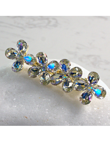 Spinka do włosów 4 KWIATKI KRYSZTAŁKI CRYSTAL...