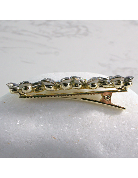 Spinka do włosów 4 KWIATKI KRYSZTAŁKI GRAFIT Lolita Akcesoria