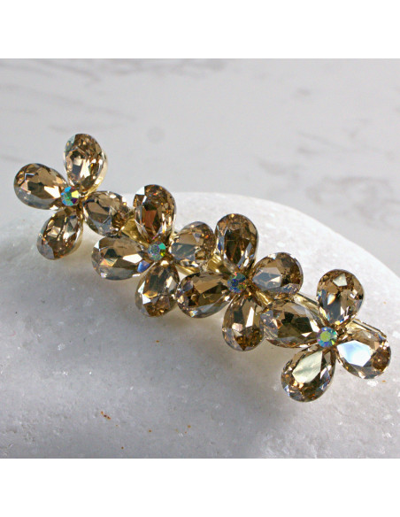 Spinka do włosów 4 KWIATKI KRYSZTAŁKI MIODOWY Lolita Akcesoria