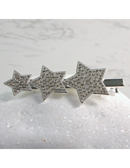 Spinka do włosów 3 GWIAZDKI Z KRYSZTAŁKAMI SREBRO Lolita Akcesoria