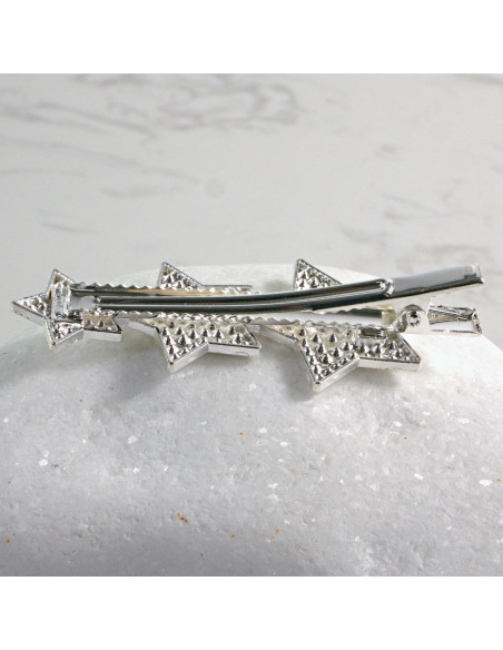 Spinka do włosów 3 GWIAZDKI Z KRYSZTAŁKAMI SREBRO Lolita Akcesoria