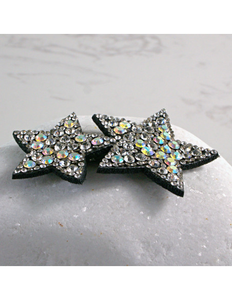 Spinka do włosów DWIE GWIAZDKI Z KRYSZTAŁKAMI SREBRNY Lolita Akcesoria