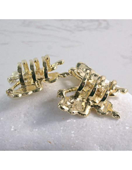 Spinka do włosów DWA ZŁOTE MOTYLKI KRYSZTAŁKI Z PERŁĄ 2szt Lolita Akcesoria