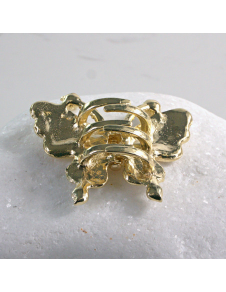 Spinka do włosów DWA ZŁOTE MOTYLKI KRYSZTAŁKI Z PERŁĄ 2szt Lolita Akcesoria