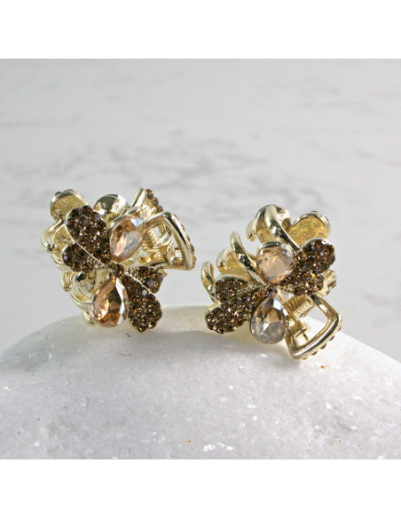 Spinka do włosów DWA ZŁOTE KWIATKI MIODOWY 2 SZT.  Lolita Akcesoria