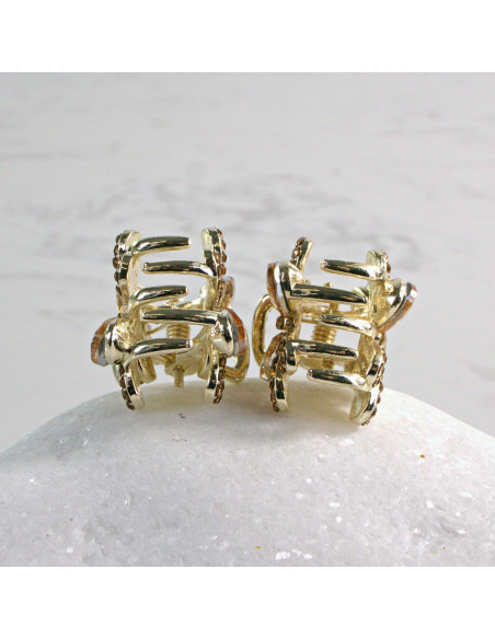 Spinka do włosów DWA ZŁOTE KWIATKI MIODOWY 2 SZT.  Lolita Akcesoria