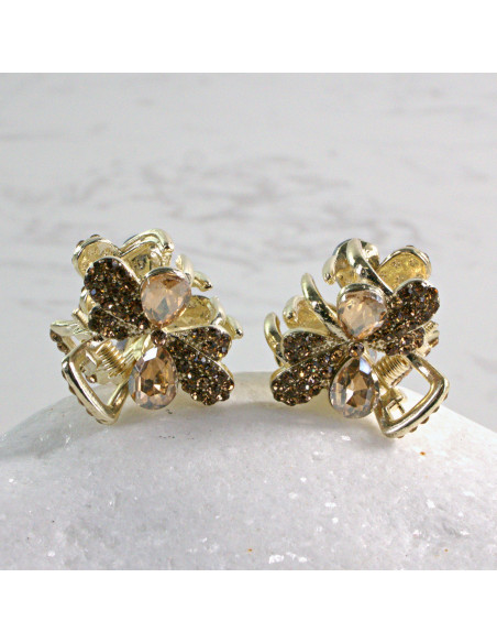 Spinka do włosów DWA ZŁOTE KWIATKI MIODOWY 2 SZT.  Lolita Akcesoria