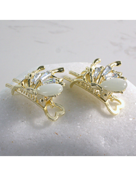 Spinka do włosów  ZŁOTE KWIATKI Z KAMIENIEM 2 SZT.  Lolita Akcesoria