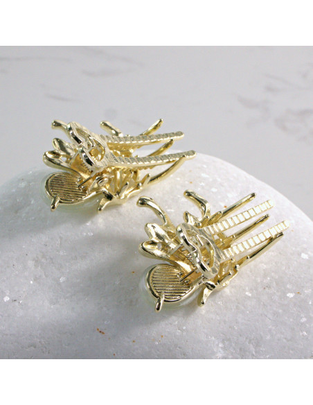 Spinka do włosów  ZŁOTE KWIATKI Z KAMIENIEM 2 SZT.  Lolita Akcesoria