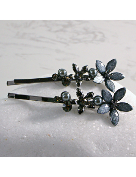 Wsuwka do włosów KWIATEK KRYSZTAŁKI NIEBIESKI 2 szt. Lolita Akcesoria