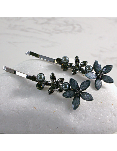 Wsuwka do włosów KWIATEK KRYSZTAŁKI NIEBIESKI 2 szt. Lolita Akcesoria