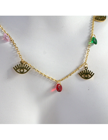 Naszyjnik Hamsa Oko Proroka ze stali...