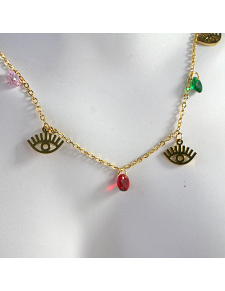 Naszyjnik Hamsa Oko Proroka ze stali chirurgicznej Lolita Accessories