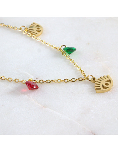 Naszyjnik Hamsa Oko Proroka ze stali...