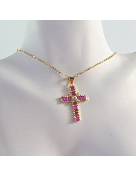 Naszyjnik Celebrytka ze stali chirurgicznej Lolita Accessories złoty KRZYŻ