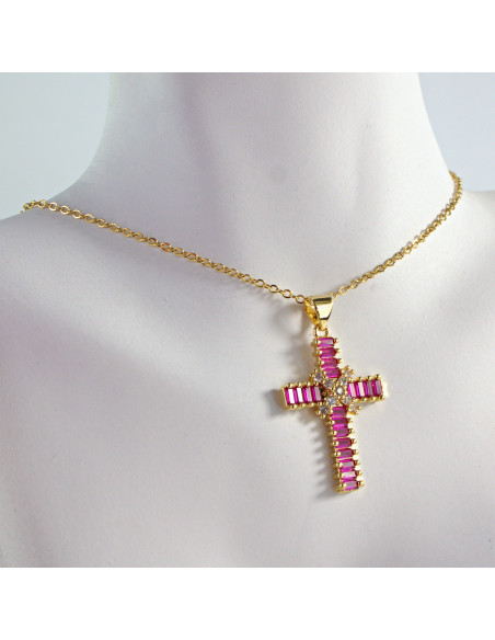 Naszyjnik Celebrytka ze stali chirurgicznej Lolita Accessories złoty KRZYŻ