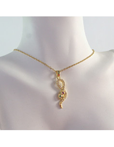 Naszyjnik Hamsa Wąż ze stali chirurgicznej Lolita...