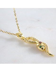 Naszyjnik Hamsa Wąż ze stali chirurgicznej Lolita... 2