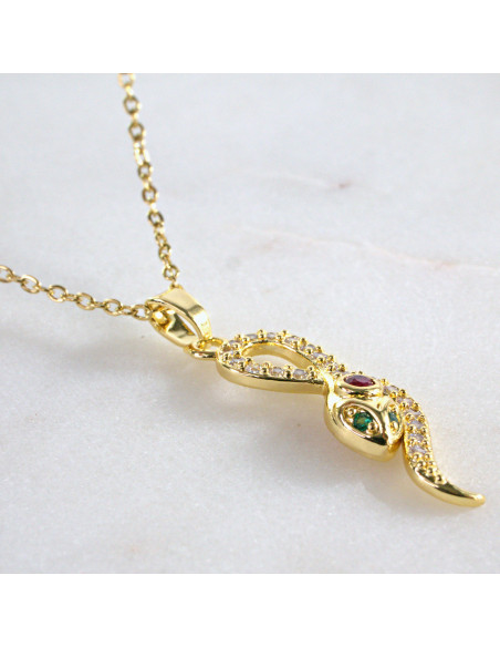 Naszyjnik Hamsa Wąż ze stali chirurgicznej Lolita Accessories