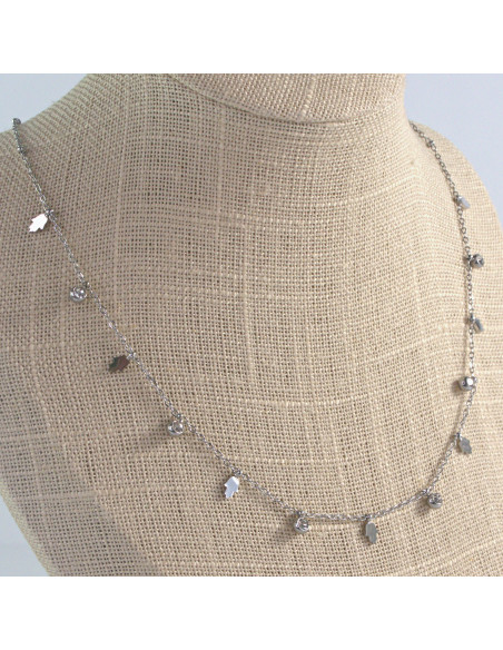 Naszyjnik HAMSA Celebrytka stal chirurgiczna Lolita Accessories Srebrny