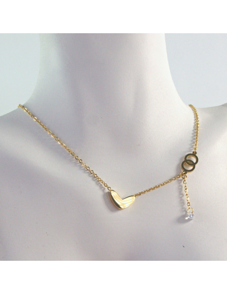 Naszyjnik Celebrytka ze stali chirurgicznej Lolita Accessories Złoty Serce