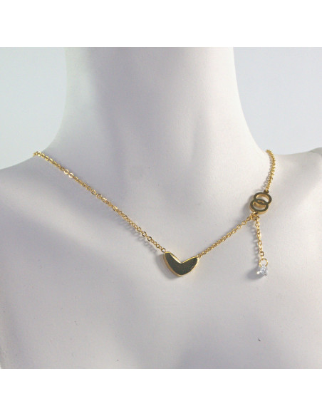 Naszyjnik Celebrytka ze stali chirurgicznej Lolita Accessories Złoty Serce