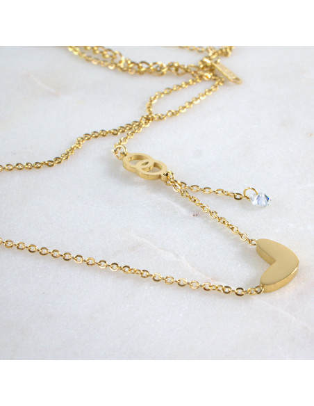 Naszyjnik Celebrytka ze stali chirurgicznej Lolita Accessories Złoty Serce