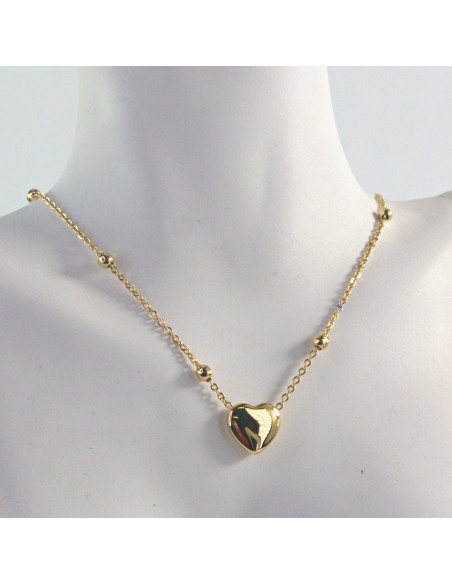 Naszyjnik ze stali chirurgicznej Lolita Accessories Złoty Serce