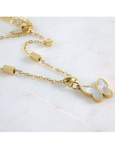 Naszyjnik MOTYLE MOTYLKI ze stali chirurgicznej...