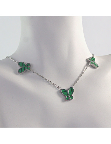 Naszyjnik  ze stali chirurgicznej Zielone...