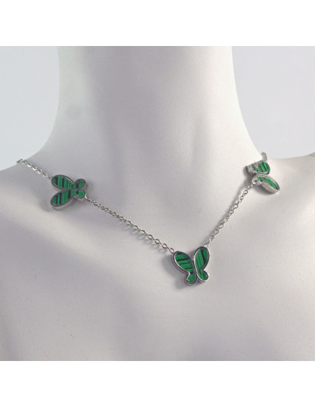 Naszyjnik  ze stali chirurgicznej Zielone Motylki Lolita Akcesoria