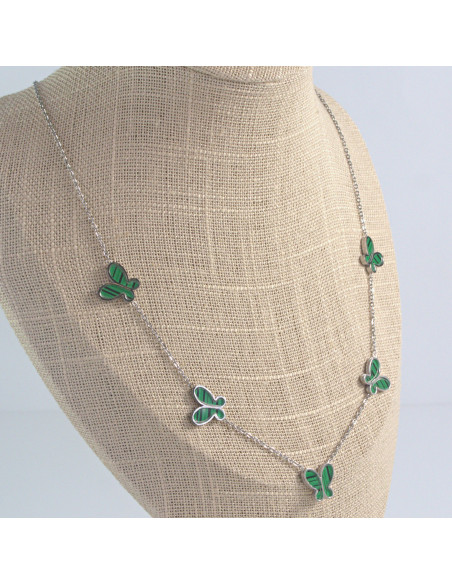 Naszyjnik  ze stali chirurgicznej Zielone Motylki Lolita Akcesoria