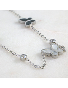 Naszyjnik  CELEBRYTKA ze stali chirurgicznej  Motylki...