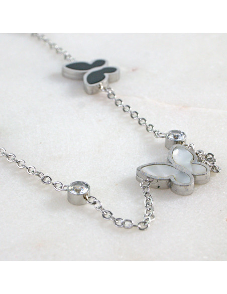 Naszyjnik  CELEBRYTKA ze stali chirurgicznej  Motylki Lolita Akcesoria