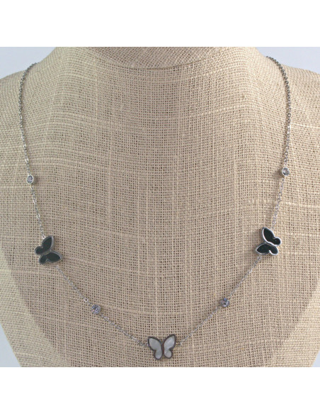 Naszyjnik  CELEBRYTKA ze stali chirurgicznej  Motylki Lolita Akcesoria